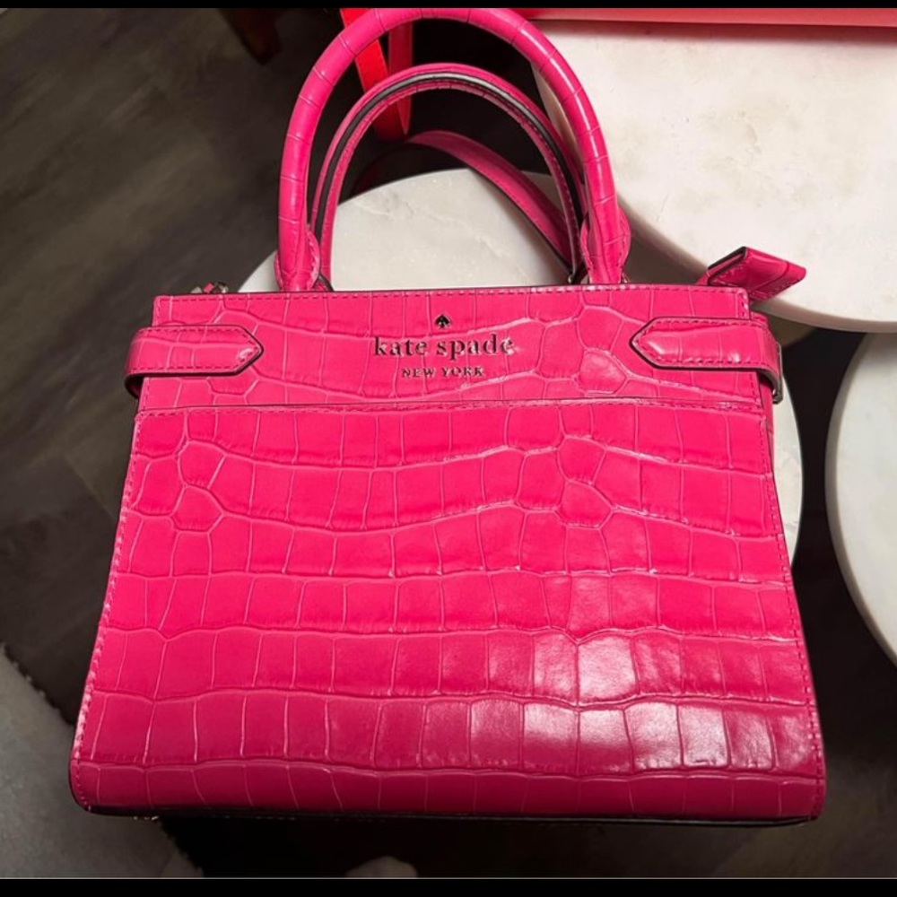 Kate spade embossed hot pink bag